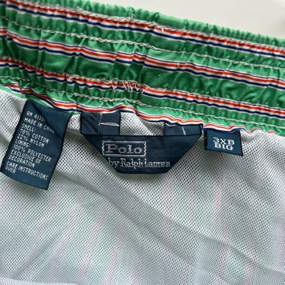 Polo Ralph Lauren Men’s 3XB Striped Board Shorts Swim With Lining EUC